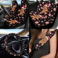 thumbnail image 2 of Uorisanigo Christmas Candy Gingerbread Man 10 Pcs Cars Seat Covers Sets Car Steering Wheel Cover Car Seat Belt Cover and Water Cup Coaster Comfortable Anti-slip Auto Cover for Cars SUVs, 2 of 7