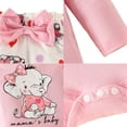 thumbnail image 3 of Newborn Infant Baby Girl Clothes Cotton Long Sleeve Elephant Cartoon Pattern Top and Print Pant, 3 of 8