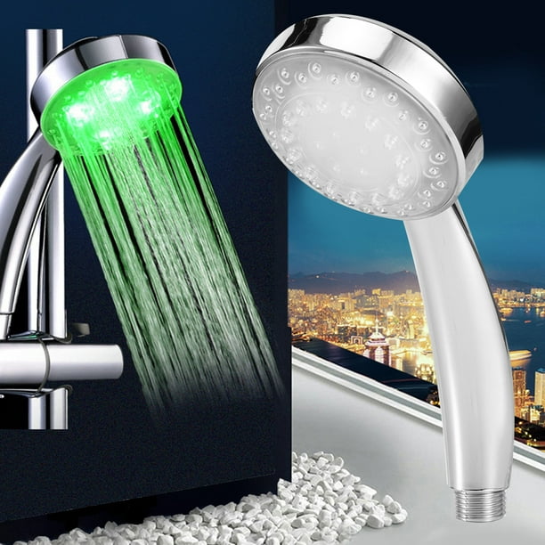 Pulvérisateur de douche Qiilu, pulvérisateur de douche à main à commande de  température de pomme de douche à main colorée LED pour salle de bain à la  maison, douchette à main LED 