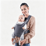 Baby Carrier, 4-in-1 Front and Back Adjustable Wrap Carrier for Toddler Infant Newborn,Soft Fabric and Breathable Mesh,Unisex,7-40lb,Gray