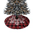 Red Plaid Snowflake Tree Skirt Xmas rations for Home Supplies Round
