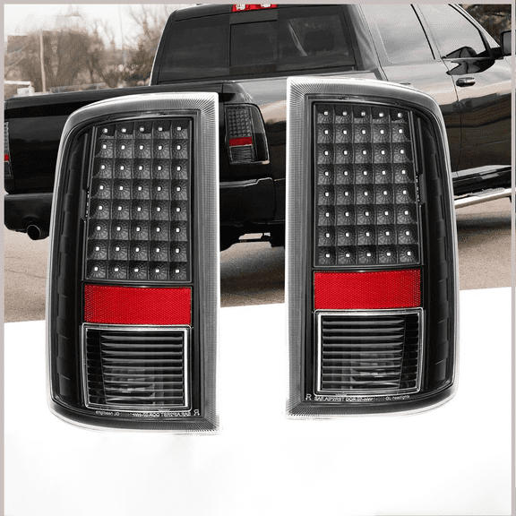 MOSTPLUS 2PCS Black Housing Tail Lights Brake Lamps for 2009-2018 Dodge Ram 1500 2500 3500 LED