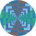 thumbnail image 1 of Ahgly Company Indoor Round Patterned Bright Turquoise Blue Area Rugs, 8' Round, 1 of 6