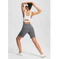 thumbnail image 7 of BALEAF 8" Bermuda Long Shorts for Women Cotton Athletic Sweat Tummy Control Casual Lounge Summer Gray L, 7 of 7