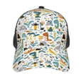 thumbnail image 3 of Lsque Cartoon Dinosaur Printed Trucker Hat - Baseball Cap for Men Women - Breathable Mesh Side, Adjustable Fit - for Casual Wear, 3 of 7