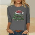 thumbnail image 2 of Weiqiqre Tops for Women Trendy Santa Claus Xmas Shirts Long Sleeve Fuzzy Fleece Holiday Top, 2 of 5