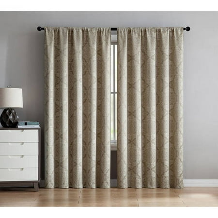 Medallion Rod Pocket Curtain Better Homes and Gardens Medallion Jacquard Rod Pocket Curtain Panel, Multiple Colors and Sizes Available ()