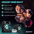 thumbnail image 6 of Sony Home Stereo System with Bluetooth, Powerful Bass, LED Lights, Karaoke, Stereo Shelf Systems with DVD Player, USB, FM Radio, CD Player with Speakers - Stereo System for Home, 6 of 8