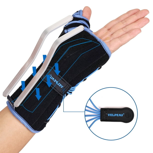 VELPEAU Night Wrist Brace Sleep Support Carpal Tunnel Wrist Stabilizer with Thumb Spica Splint