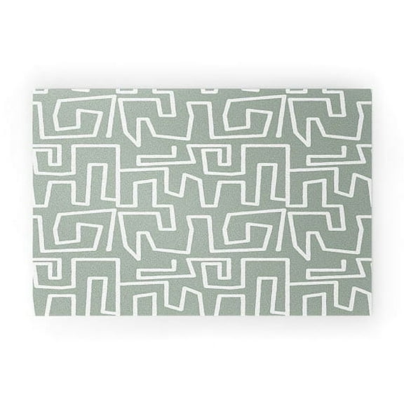 Society6 Mirimo Labyrinth Light Sage Small 20" x 30" Welcome Mat
