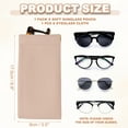 thumbnail image 2 of Uxcell Squeeze Top Sunglass Pouch, PU Leather Soft Eyeglass Pouch Portable Travel Sunglasses Pouch Organizer Pink White, 2 of 6
