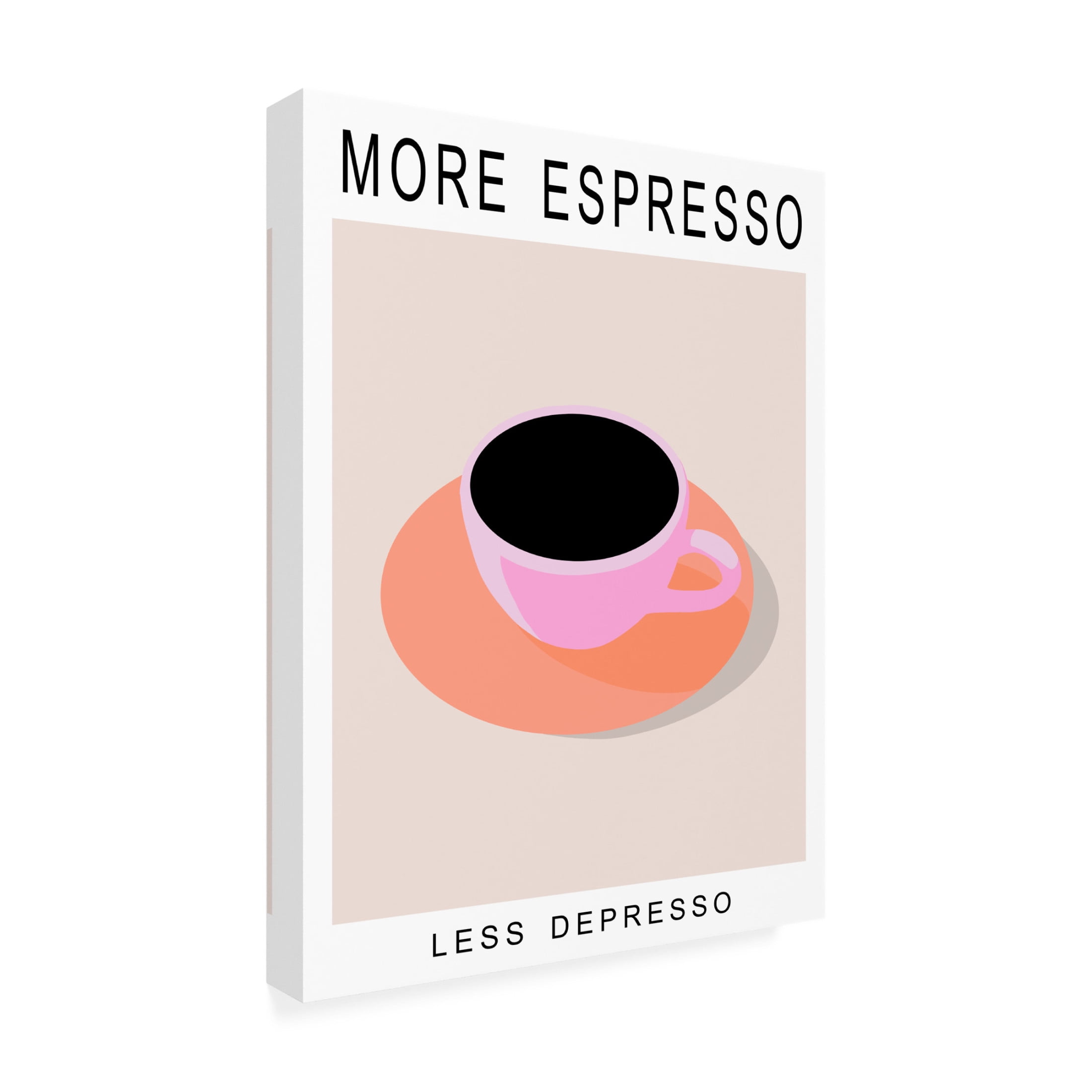 Canvas Wall Art - Bykammille 'More Espresso Less Depresso' Wall Art for Living Room, Bedroom, or Office Décor by Trademark Fine Art - 35 x 47 Inches