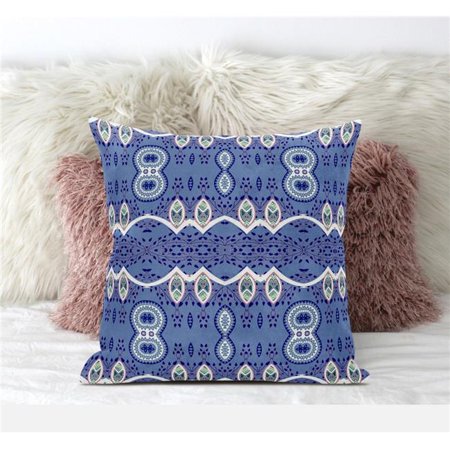 

Amrita Sen Designs CAPL691FSDS-BL-20x20 20 x 20 in. Sephalina Paisley Leaves Suede Blown & Closed Pillow - Muted Blue & White