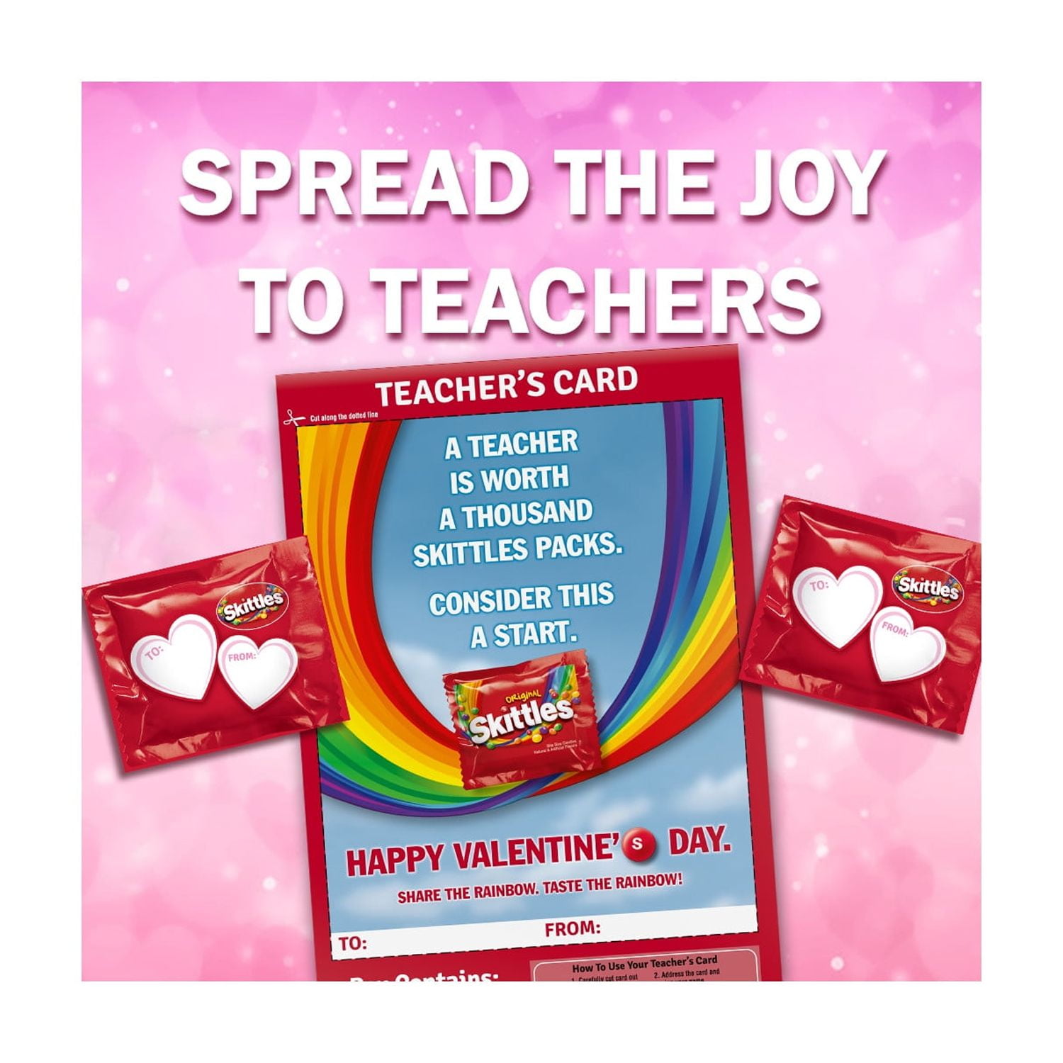 (2 pack) Skittles Original Fun Size Valentine's Day Exchange Chewy Candy - 23 Ct Box
