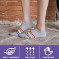 thumbnail image 4 of 3 pares de calcetines náuticos para mujer, de algodón con rayas arcoíris, de boca baja, deportivos, 4 of 6