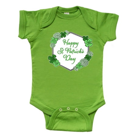 

Inktastic Happy St. Patrick s Day Clovers Gift Baby Boy or Baby Girl Bodysuit