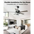 thumbnail image 4 of 52 Inch Ceiling Fans with Lights and Remote - Creative Black Modern Ceiling Fan, 3CCT, 6 Speeds, Quiet, Dual-Sided Reversible 5 Blades Indoor Outdoor Chandelier Fan for Bedroom Living Room, 4 of 18
