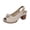 Shoes # Beige, variant on Chunky Heel Sandals for Women Open Toe Slingback Peep Design Oversized 3D Floral Applique Adjustable Buckle Strap Dressy Evening Party Wedding Shoes