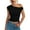 Black, variant on PRETTYGARDEN Womens Off The Shoulder Tops Summer Sleeveless Drawstring Waist Tie Y2k Going Out Top Slim Fit T Shirts