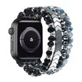 thumbnail image 2 of Dwitch Beaded Bracelet Compatible with Apple Watch Band 42mm 44mm 45mm 49mm, Fashion Handmade Elastic Stretch Strap for iWatch Series SE 9 8 7 6 5 4 3 2 1 Ultra 2,Black, 2 of 2