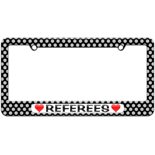 Referees Love with Hearts License Plate Tag Frame, Multiple Colors