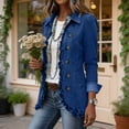 thumbnail image 6 of Chiccall Denim Jackets for Women Women's Classic Button Front Collared Ruffle Trim Relaxed Jean Jacket Casual Outerwear With Pockets, 6 of 10