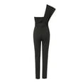 thumbnail image 4 of Aayomet Womens Fashion Splicing Solid Color Slim Sleeveless Belt Decorative Beaded Jumpsuit,Black XL, 4 of 5