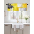 thumbnail image 2 of Valances for Windows Yellow Gray Rod Pocket Cafe Window Treatments Valance Curtains for Kitchen Bathroom Laundry Basement Windows 42"x18", 2 of 9