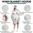thumbnail image 5 of Wearable Oversized Blanket,White Christmas Snowman Pattern Wearable Blanket Hoodie for Adults,Cozy Hooded Blankets with Super Pockets,Super Warm Fuzzy Pullover for Women & Men, 5 of 6
