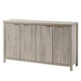thumbnail image 1 of OAKHAM Buffet Cannelé avec 4 Portes, Crédence de Rangement avec Étagères Ajustables, Console d'Accent Moderne, Chêne Gris, 1 of 6
