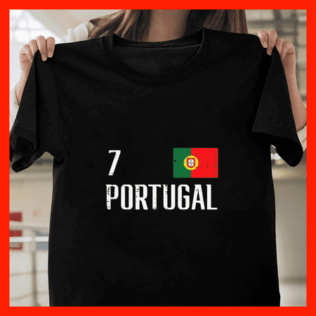Portugal Number 7 Portuguese Soccer Men Women Boys H8187, for Unisex - Up to 5XL Available