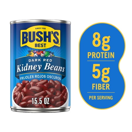Bush's Dark Red Kidney Beans Canned Beans with Pop-Top Lid, 15.5 oz Can