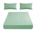 thumbnail image 2 of Linnome Fitted Sheet And Pillowcase Set Double Bed Size All Inclusive Soft Fiber Cover Non Slip Mattress Protector For Home Bedding Comfort, 2 of 6