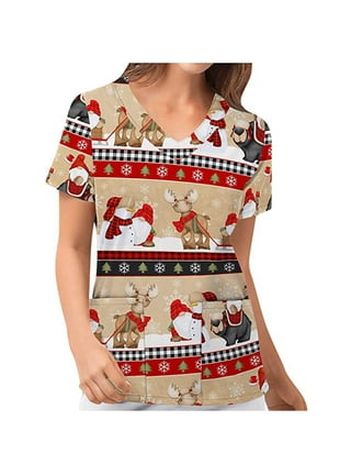 Christmas Scrub Top