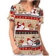 thumbnail image 2 of Puntoco Navidad Moda Mujer Cuello en V Casual Manga corta Impreso Bolsillos Señoras tops Blusa Puntoco Puntoco-5024, 2 of 5