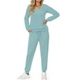 thumbnail image 2 of Fantaslook Two Piece Sets for Women Fall Outfits Fashion Lounge Sets V Neck Tops Long Pants Tracksuit Vacation Travel Outfits, 2 of 9