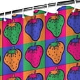 thumbnail image 3 of Colorful Strawberry Plants Fruit Checkered Shower Curtain 84"x72" ,Bathroom Decorative Shower Curtains Set with 12 Hooks,Modern Waterproof Washable Shower Curtain, 3 of 6