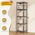 thumbnail image 4 of REIBII 5-Tier Black Metal Wire Shelving Unit 12″W×12″D×49″H Adjustable Narrow Storage Rack for Bathroom Kitchen Closet Laundry，Black, 4 of 9