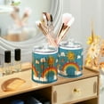 thumbnail image 3 of Yayeee 4 Pack Qtip Holder Bathroom Cotton Swab Canister with Lid Clear Dispenser Set, Rainbow with Stars, 3 of 6