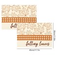 thumbnail image 3 of 2 Pcs Fall Harvest Linen Placemats, Cute Maple Leaf Pumpkin Print Insulated Table Mats for Thanksgiving Party Catering Decorations, 3 of 6