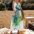thumbnail image 3 of Marine Life Jellyfish Green Sleeveless Dress Dresses Women Summer Women's Summer Clothing, 3 of 9