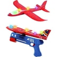 thumbnail image 1 of 1 paquete de juguetes lanzadores de avión, planeador de espuma LED, juguete de avión de vuelo, 1 lanzador para regalo de cumpleaños para niños mayores (rango de 1 + 1,49 pies), 1 of 5