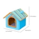 thumbnail image 3 of Casa de mascotas Gray Flock - Caseta plegable con tejado desmontable para gatos y perros, cama de cueva autocalentante de 30x30x34 cm, sala de arena de forro polar cálida en invierno, 3 of 7