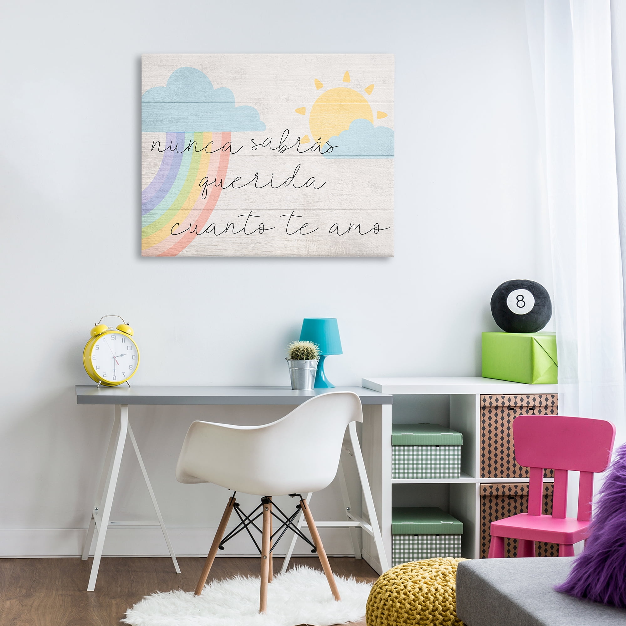 Stupell Industries Querida Cuanto te Amo Inspirational Quotes & Sayings Painting Wrapped Canvas Art Print Wall Art, 40 x 30