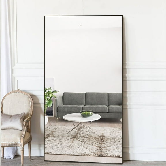 NeuType 34" x 71" Black Modern Oversized Full Length Floor Mirror
