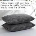 thumbnail image 6 of Southshore Fine Linens Oversized Quilt Bedding Set lightweight, prewash fabric soft coverlet bedspread 3-Piece, two matching shams (108 in wide x 98 in long), Grid Slate, King / California King, 6 of 9