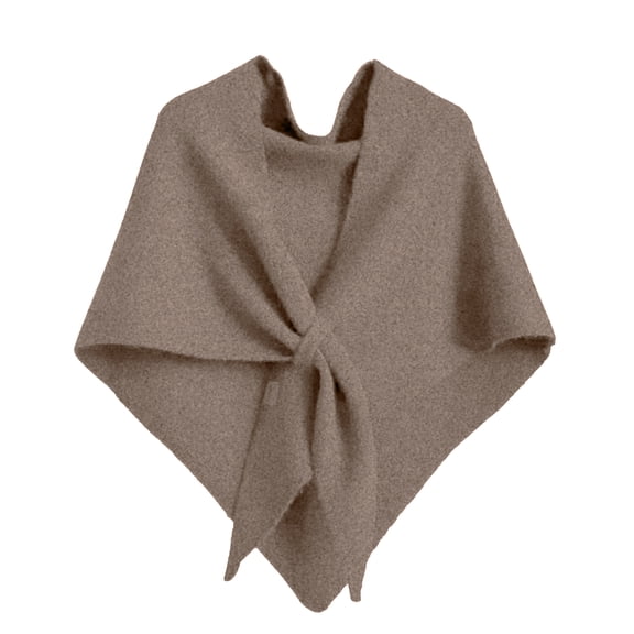 Boyscolos Women's Triangle Striped Scarf Shawl Solid Color Wrap Tie Up Knotted Design Fall Winter Cozy Knitted Cross Cape Khaki One Size