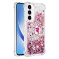 thumbnail image 2 of Funda para Samsung Galaxy A55 5G con Brillo Líquido Flotante, Purpurina, Parachoques y Anillo Giratorio Soporte, 2 of 5