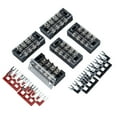 thumbnail image 4 of HEMOTON  5 Sets 4 Positions Terminal Block Terminals Barrier Strip Grounding Screw Work Black, 4 of 8