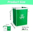 thumbnail image 3 of 28.7L Reusable Recycling Bag, 30.48x30.48x43.18cm/12x12x17in Foldable Green Recycle Bin Bag for Kitchen, Home, Eco-Friendly Waste Sorting，1PC-New Black & White, 3 of 6
